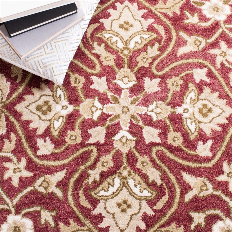 Safavieh Bella 4' X 6' Hand Tufted Wool Pile Rug in Rose and Taupe