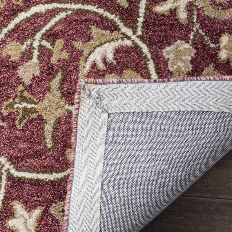 Safavieh Bella 5' Square Hand Tufted Wool Rug in Rose and Taupe