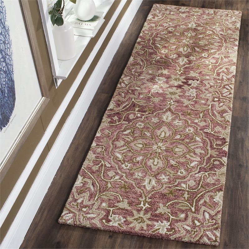 Safavieh Bella 8' X 10' Hand Tufted Wool Pile Rug in Rose and Taupe