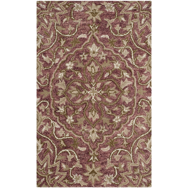 Safavieh Bella 8' X 10' Hand Tufted Wool Pile Rug in Rose and Taupe