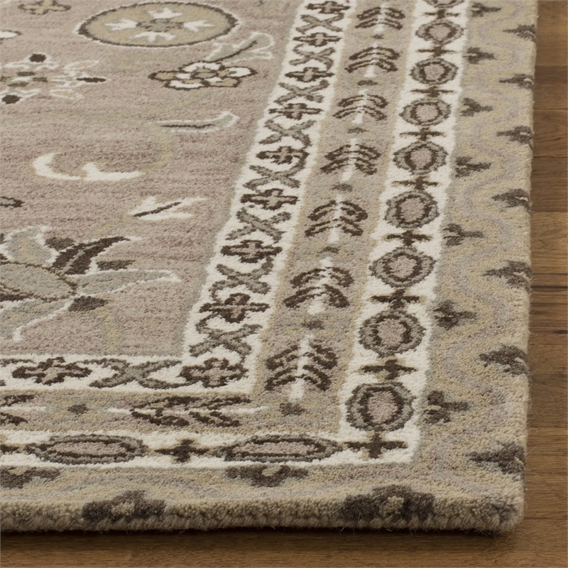 Safavieh Bella 6' X 9' Hand Tufted Wool Rug in Taupe and Light Gray