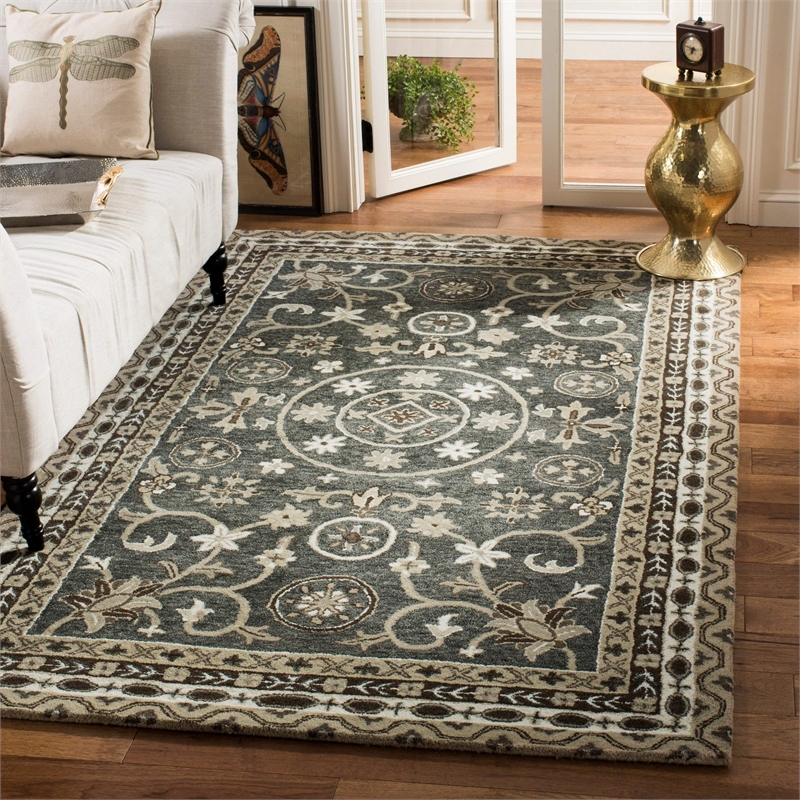 Safavieh Bella 8' X 10' Hand Tufted Wool Rug in Taupe and Light Gray