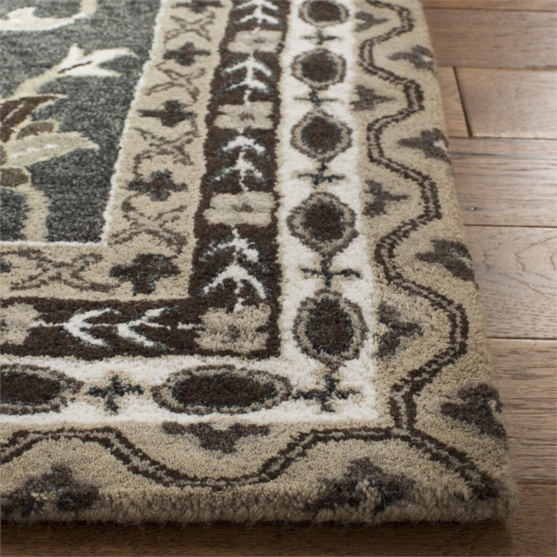 Safavieh Bella 8' X 10' Hand Tufted Wool Rug in Taupe and Light Gray