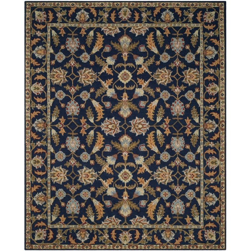 Safavieh Blossom 4' X 6' Hand Hooked Wool Rug in Navy