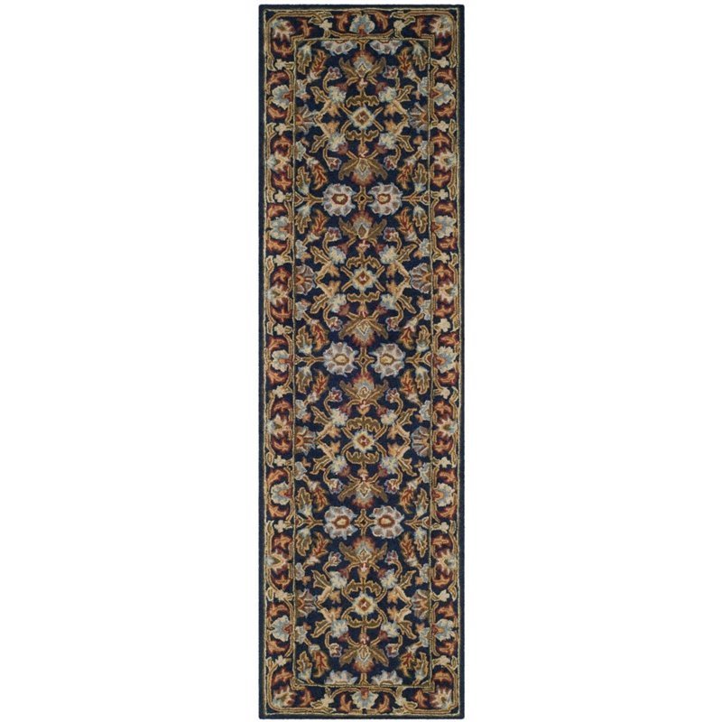 Safavieh Blossom 4' X 6' Hand Hooked Wool Rug in Navy