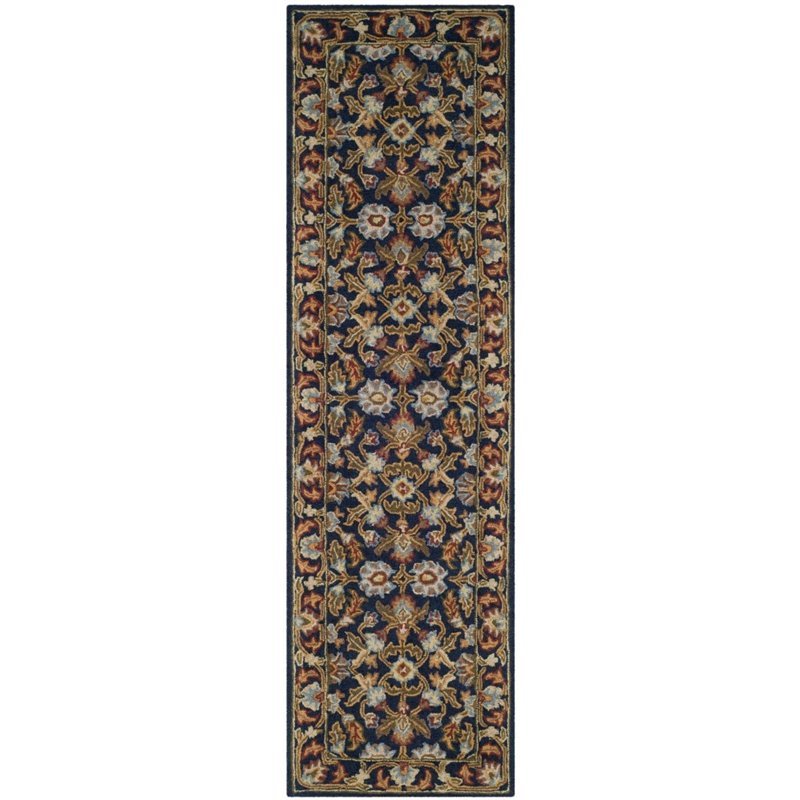 Safavieh Blossom 8' X 10' Hand Hooked Wool Rug in Navy