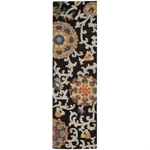 Safavieh Blossom 5' X 8' Hand Hooked Wool Rug in Charcoal