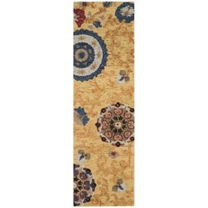 Safavieh Blossom 5' X 8' Hand Hooked Wool Rug in Gold