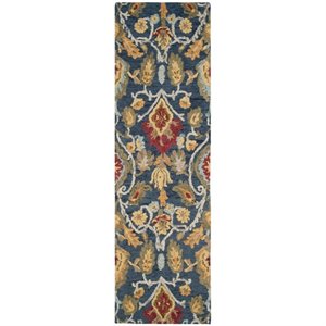 Safavieh Blossom 5' X 8' Hand Hooked Wool Rug in Navy