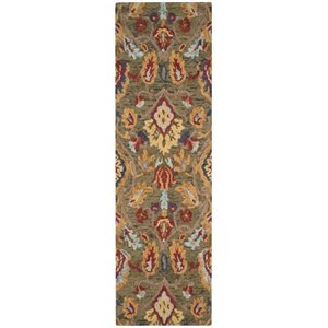 Safavieh Blossom 8' X 10' Hand Hooked Wool Rug in Green