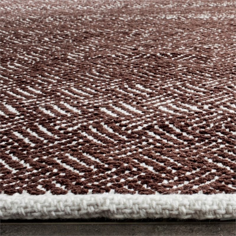 Safavieh Boston 4' Square Hand Woven Cotton Pile Rug in Brown