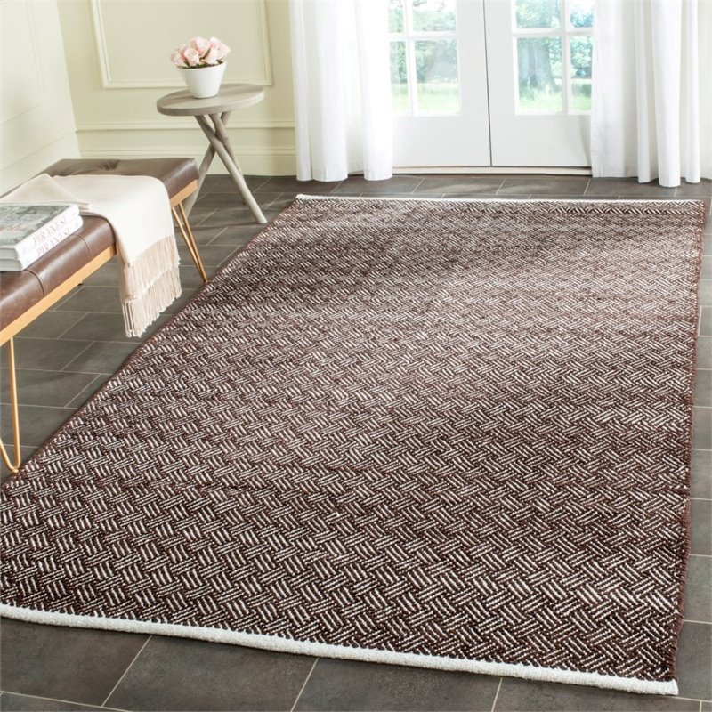 Safavieh Boston 5' X 8' Hand Woven Cotton Pile Rug in Brown
