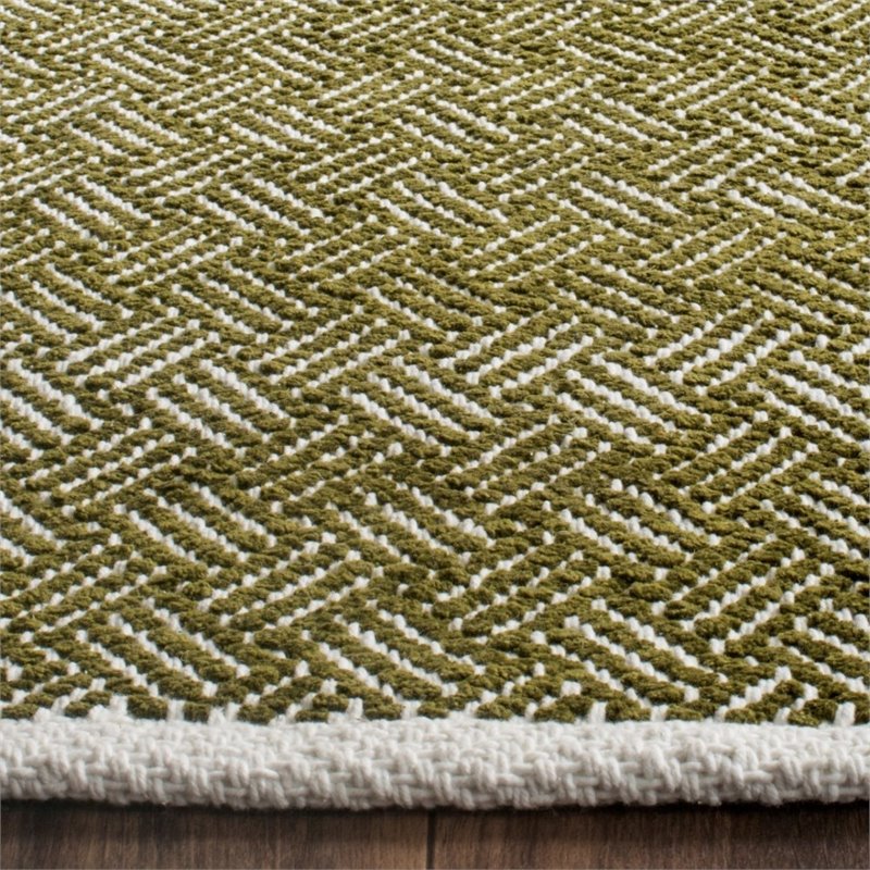 Safavieh Boston 3' X 5' Hand Woven Cotton Pile Rug in Olive