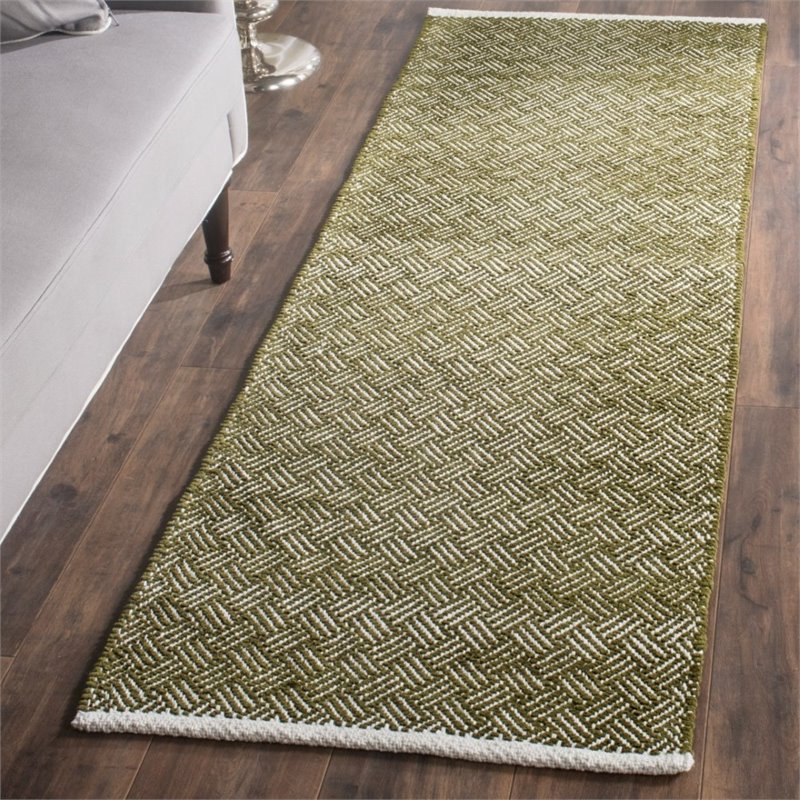 Safavieh Boston 3' X 5' Hand Woven Cotton Pile Rug in Olive