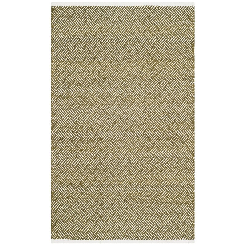 Safavieh Boston 3' X 5' Hand Woven Cotton Pile Rug in Olive