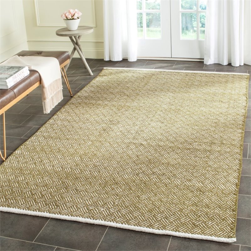Safavieh Boston 3' X 5' Hand Woven Cotton Pile Rug in Olive