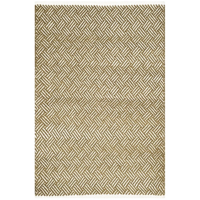 Safavieh Boston 4' Square Hand Woven Cotton Pile Rug in Olive