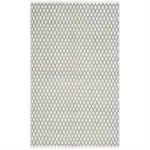 Safavieh Boston 4' Square Hand Woven Cotton Pile Rug in Gray