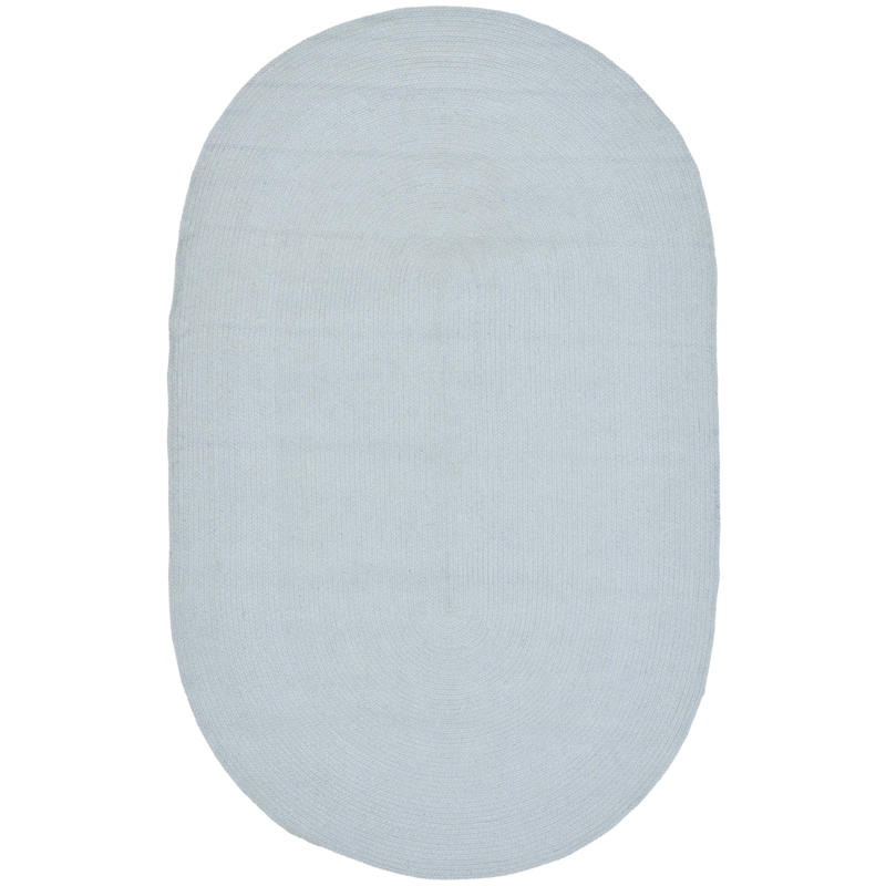 Safavieh Braided 3' X 5' Oval Hand Woven Cotton Pile Rug in Light Blue