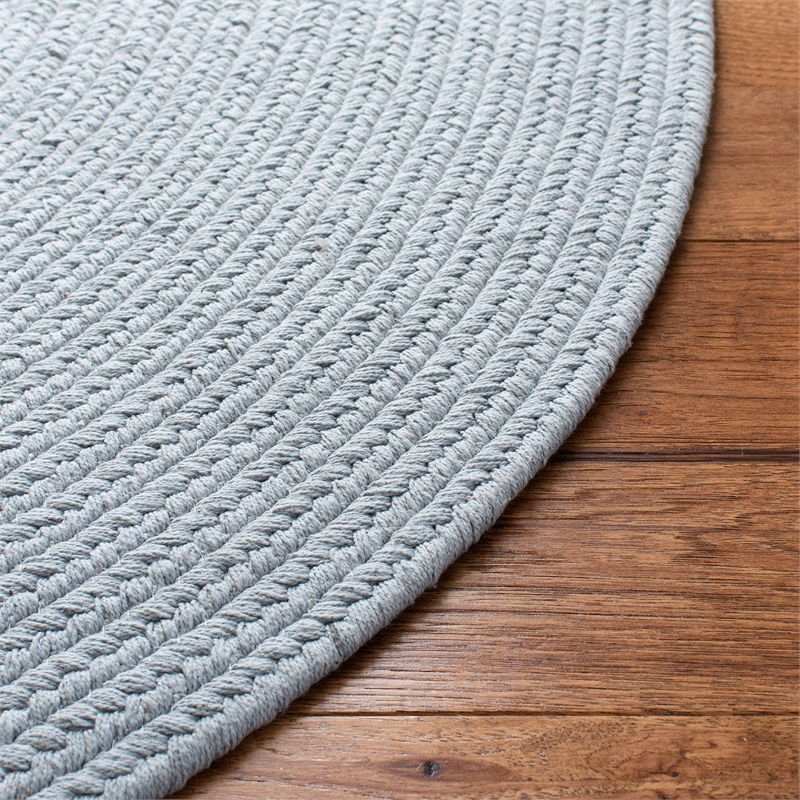 Safavieh Braided 9' X 12' Oval Hand Woven Cotton Rug in Light Blue