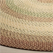 Safavieh Braided 4' Round Hand Woven Polypropylene Rug in Rust