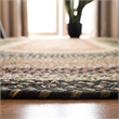 Safavieh Braided 4' Round Hand Woven Polypropylene Rug in Blue
