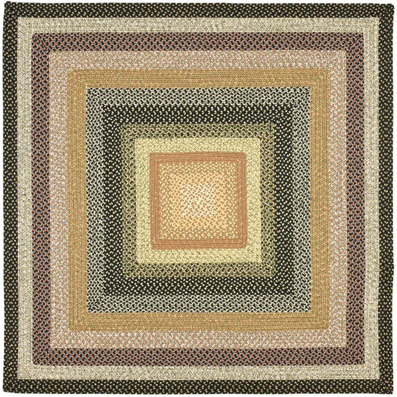 Safavieh Braided 4' Square Hand Woven Polypropylene Rug in Blue