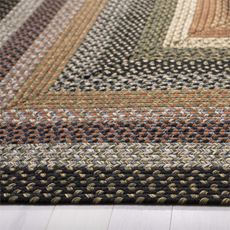 Safavieh Braided 4' Square Hand Woven Polypropylene Rug in Blue