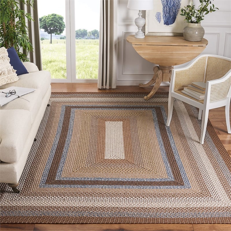 Safavieh Braided 10' X 14' Hand Woven Polypropylene Rug in Brown