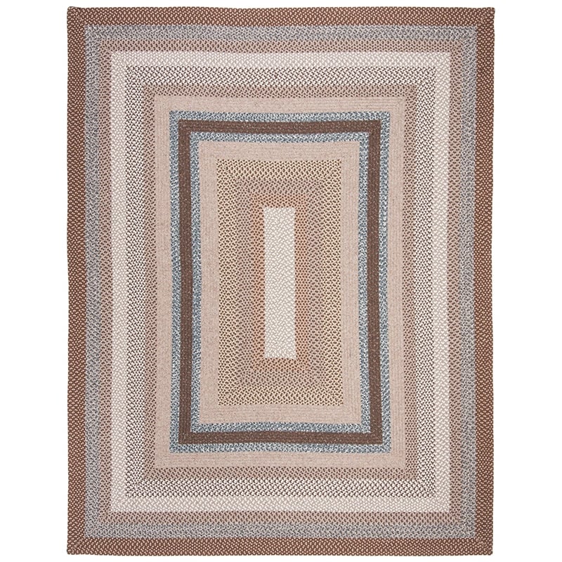 safavieh braided 10' x 14' hand woven polypropylene rug in brown