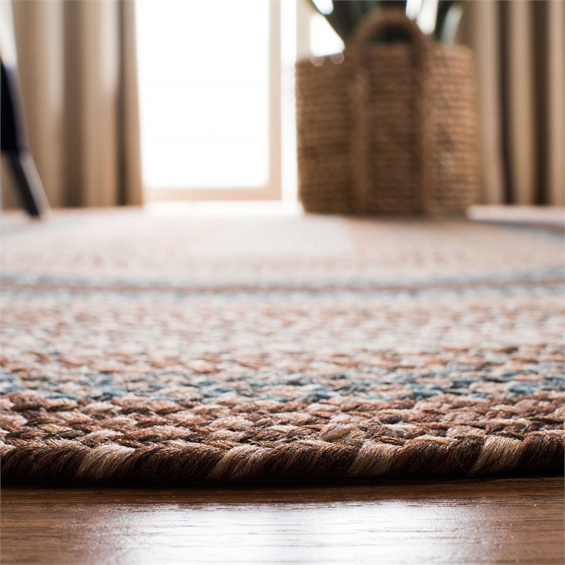 Safavieh Braided 2' X 3' Hand Woven Polypropylene Rug in Brown