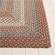 Safavieh Braided 4' Round Hand Woven Polypropylene Rug in Brown