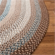 Safavieh Braided 4' Square Hand Woven Polypropylene Rug in Brown