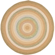 Safavieh Braided 4' Round Hand Woven Polypropylene Rug in Tan