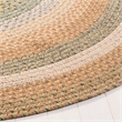 Safavieh Braided 4' Round Hand Woven Polypropylene Rug in Tan