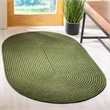 Safavieh Braided 9' X 12' Oval Hand Woven Polypropylene Rug in Green