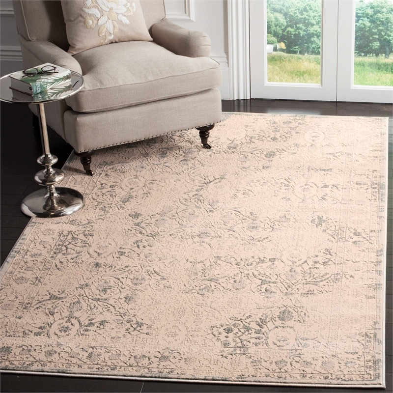 Safavieh Brilliance 9' X 12' Power Loomed Rug in Cream and Light Blue