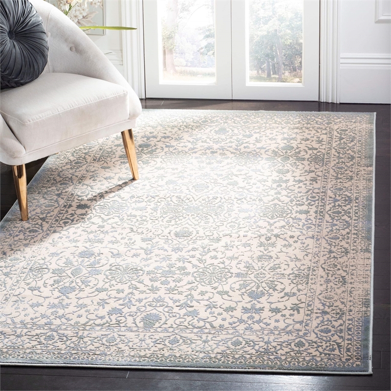 Safavieh Brilliance 4' X 6' Power Loomed Rug in Cream and Sage