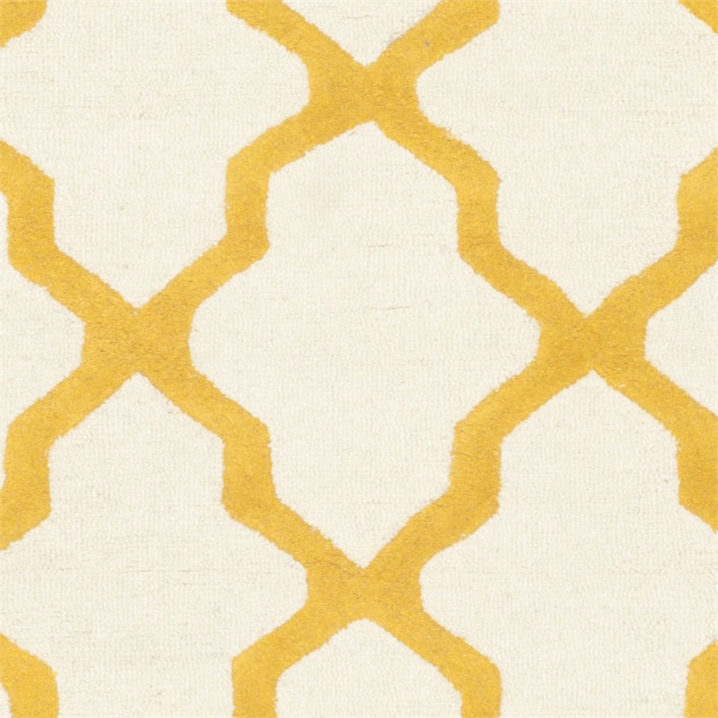 Safavieh Cambridge 8' X 10' Hand Tufted Wool Rug in Ivory and Gold