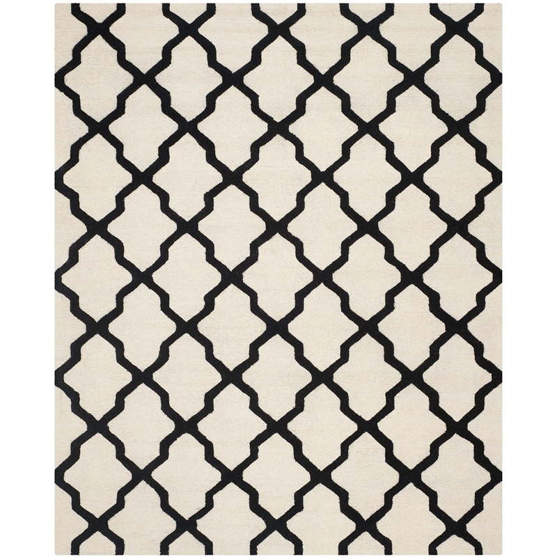 Safavieh Cambridge 8' X 10' Hand Tufted Wool Rug in Ivory and Black