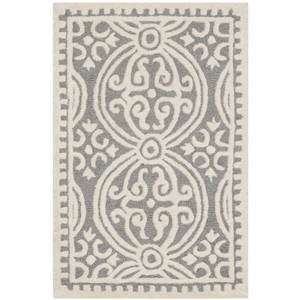 Safavieh Cambridge 2' X 3' Hand Tufted Wool Rug in Silver and Ivory