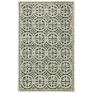 Safavieh Cambridge 2' X 3' Hand Tufted Wool Rug in Black and Ivory