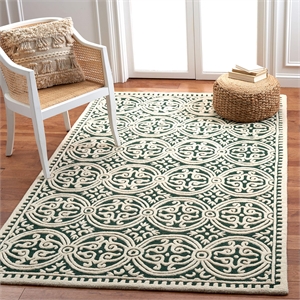 Safavieh Cambridge 6' X 9' Hand Tufted Wool Rug in Black and Ivory
