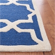 Safavieh Cambridge 2' X 3' Wool Hand Tufted Rug in Navy / Ivory