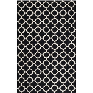 Safavieh Cambridge 5' X 8' Hand Tufted Wool Rug in Black and Ivory