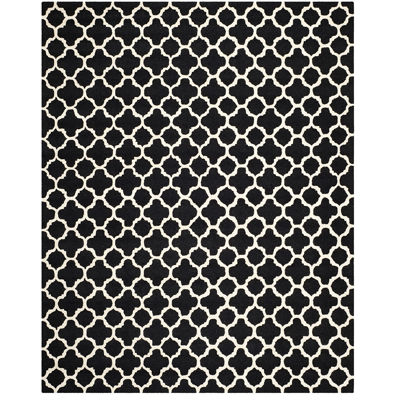 Safavieh Cambridge 8' X 10' Hand Tufted Wool Rug in Black and Ivory