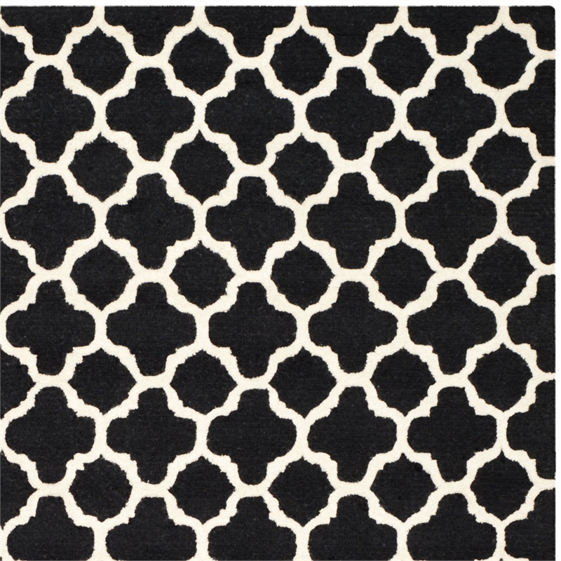 Safavieh Cambridge 9' X 12' Hand Tufted Wool Rug in Black and Ivory