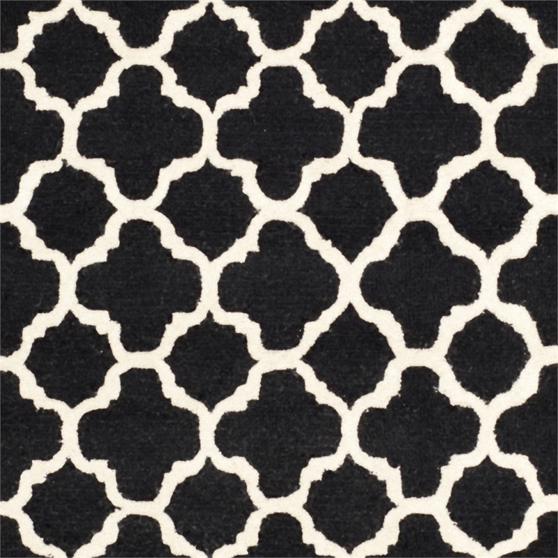 Safavieh Cambridge 9' X 12' Hand Tufted Wool Rug in Black and Ivory