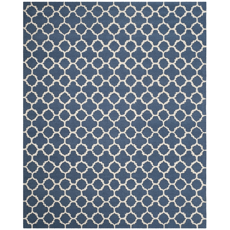 Safavieh Cambridge 8' X 10' Hand Tufted Wool Rug in Navy and Ivory