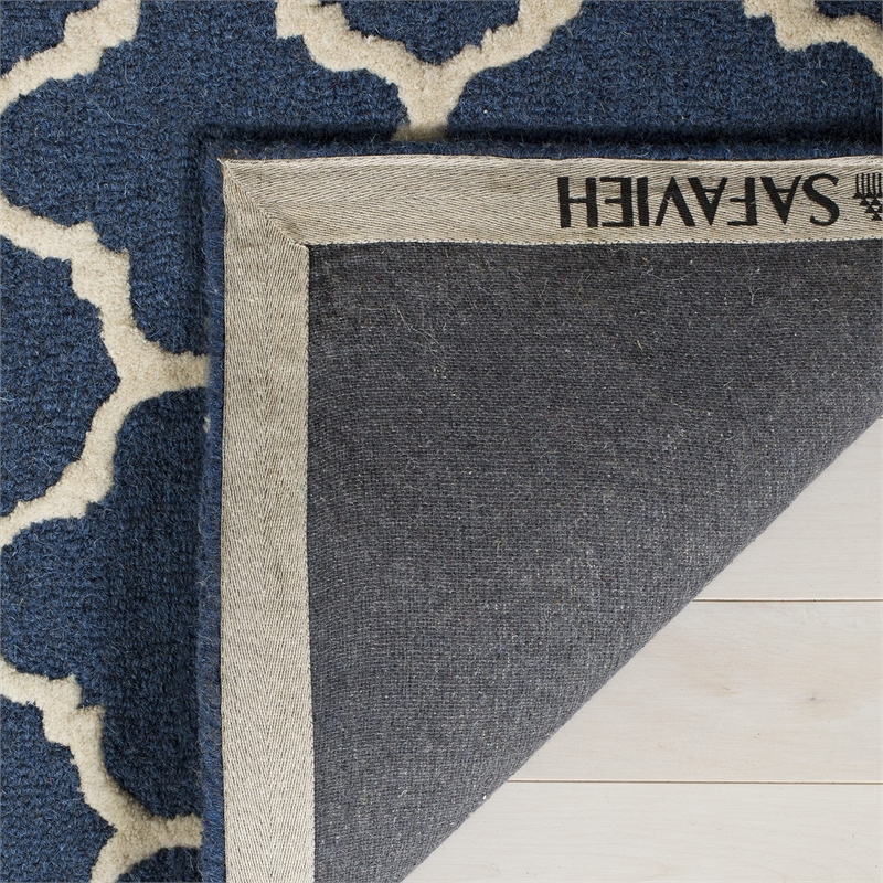 Safavieh Cambridge 8' X 10' Hand Tufted Wool Rug in Navy and Ivory